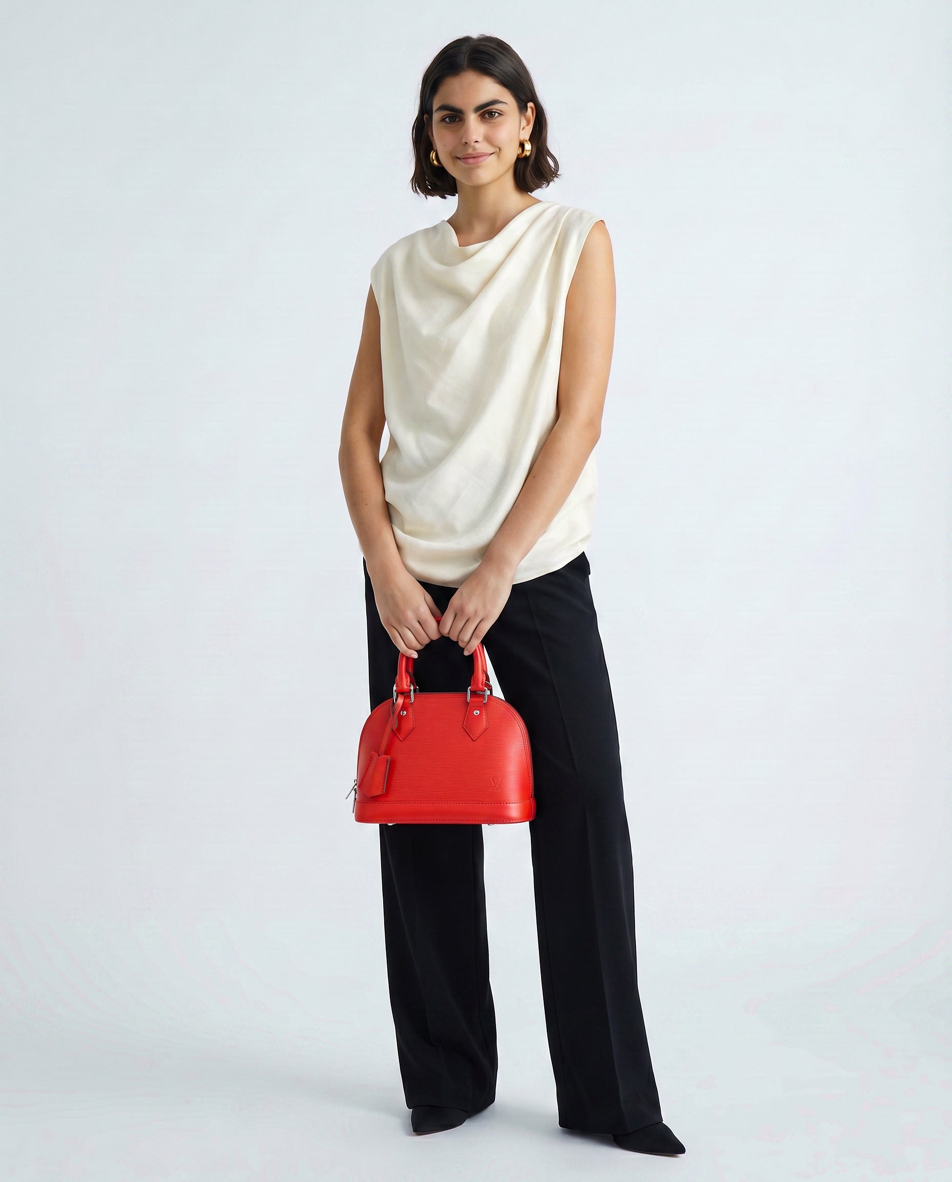Louis Vuitton Alma Bb Epi Poppy Leather