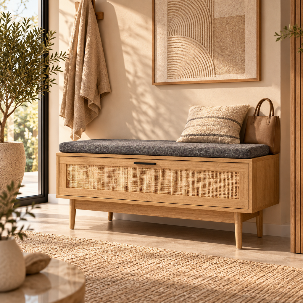 Amana - Schuhbank - Wiener Geflecht Aus Rattan