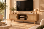 Amana - Tv-Möbel - Eiche-Optik Und Wiener Geflecht Aus Rattan