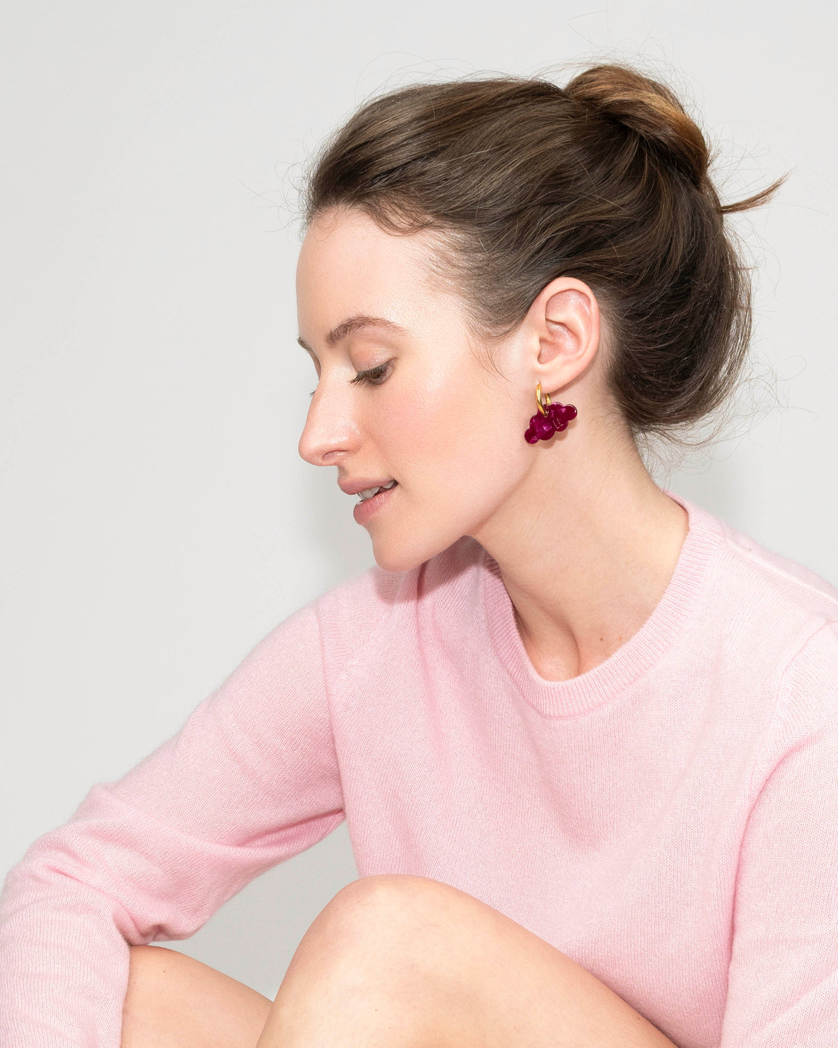 Boucles D'Oreilles Nuage - Cerise