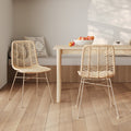 Tamara - Lot De 2 Chaises En Rotin Naturel Et Pieds Beiges