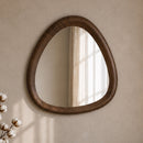 Miroir organique Yoko en placage noyer, D100 cm