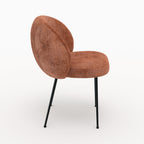 Bloomy - Chaise En Velours Chenillé Terracotta Et Métal Noir