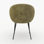 Bloomy - Silla De Terciopelo De Chenilla Verde Oliva Y Metal Negro