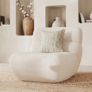 Fauteuil Teddy en tissu bouclé blanc
