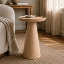 Table d'appoint Côme en placage chène, D40 cm