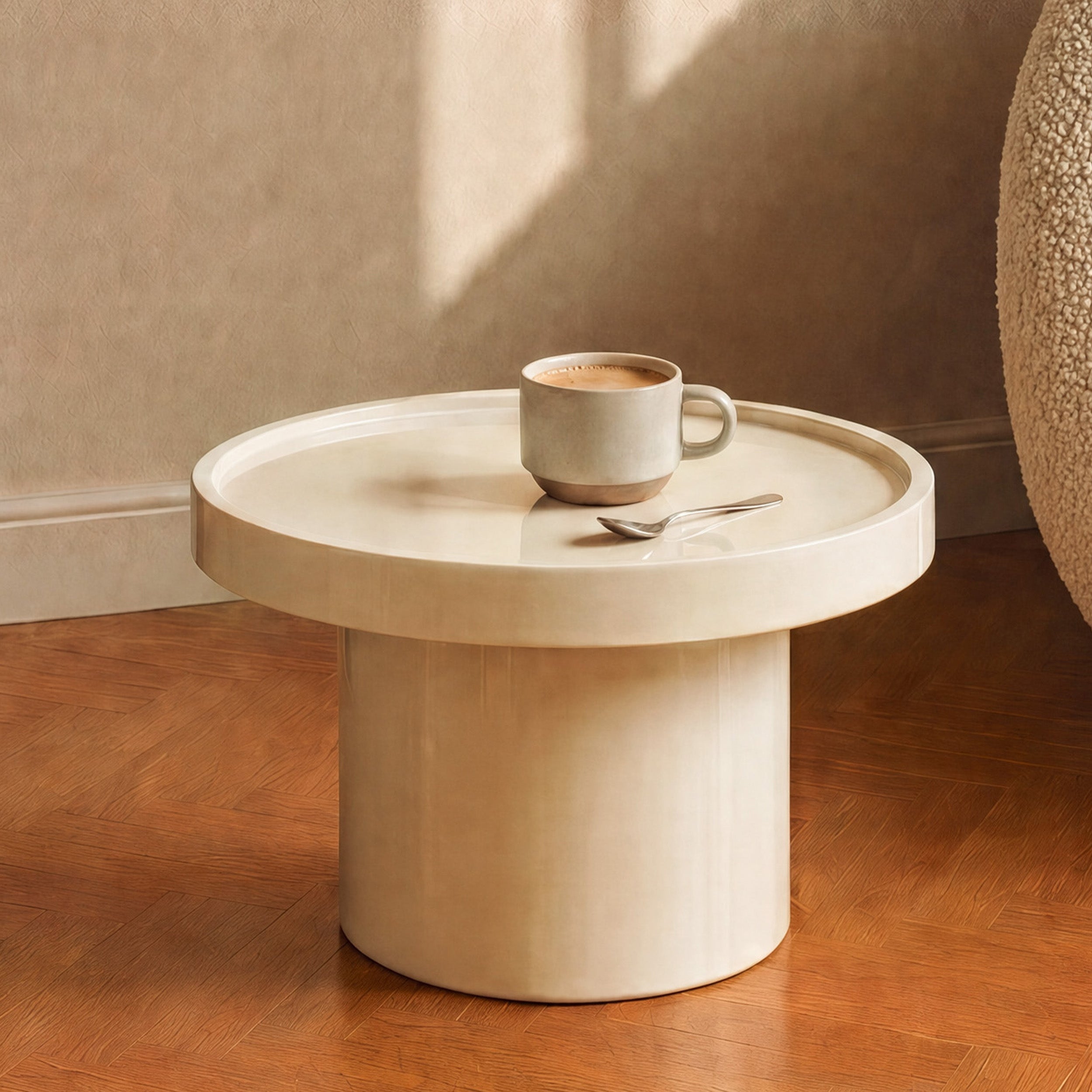 Nora - Table D'Appoint Laquée Blanche En Mdf