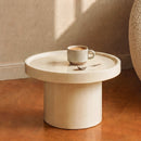 Table d'appoint Nora laquée blanche en MDF, D50 cm