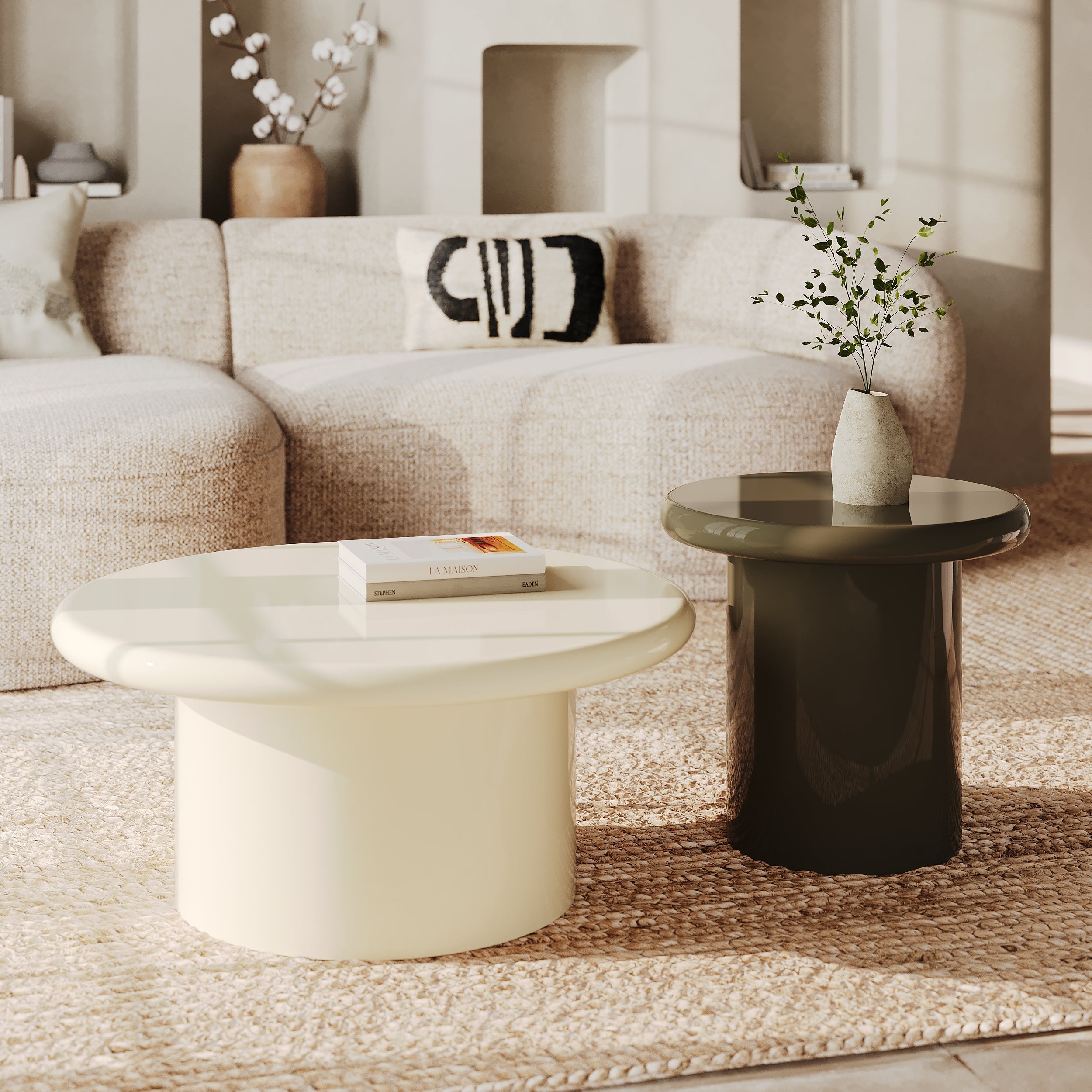 Apoline - Table Basse Laquée Blanche En Mdf