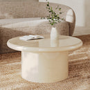 Table basse Apoline laquée blanche en MDF, D80 cm