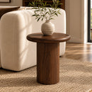 Table d'appoint Nubia en placage noyer, D48,5 cm