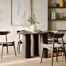 Table organique Aya en placage noyer, 6 personnes