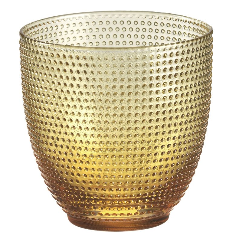 Trame - Lot De 6 Verres - H9 Cm - Ambre
