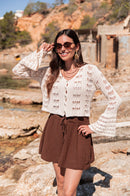 AMÉLIE Beige - Gilet Crochet