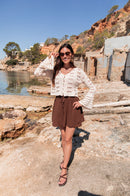 AMÉLIE Beige - Gilet Crochet
