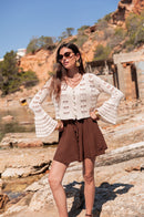 AMÉLIE Beige - Gilet Crochet