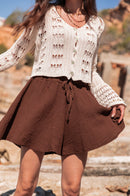 AMÉLIE Beige - Gilet Crochet