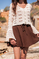 AMÉLIE Beige - Gilet Crochet