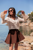 AMÉLIE Beige - Gilet Crochet