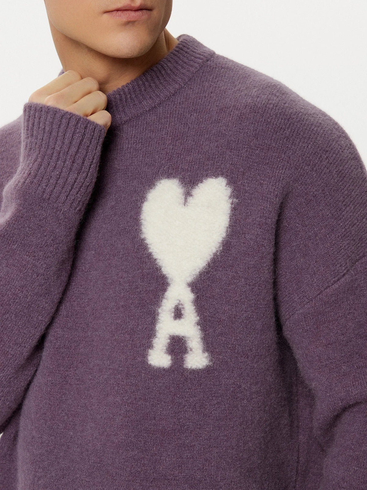 Sweter z alpaki - Ami Paris - Fioletowy