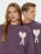 Sweter z alpaki - Ami Paris - Fioletowy