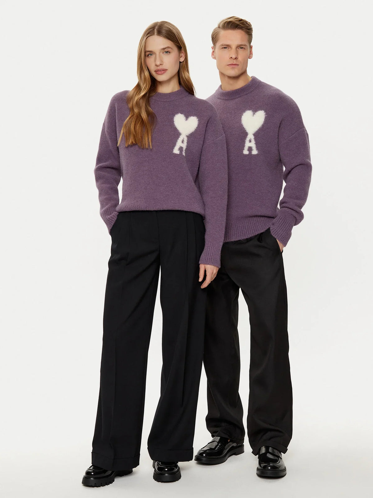 Sweter z alpaki - Ami Paris - Fioletowy