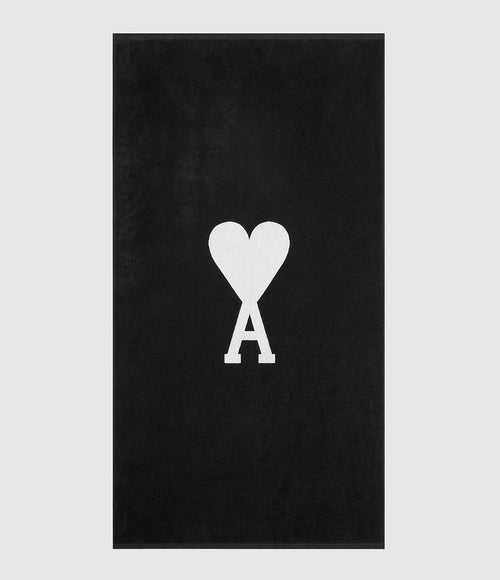 Ami Paris - Serviette De Plage Ami De Cœur Noir Craie - Mixte