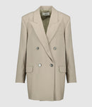 Ami Paris - Blazer Laine Double Taupe - Femme