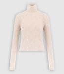 Ami Paris - Pull En Alpaga Mohair Brosse Beige - Femme