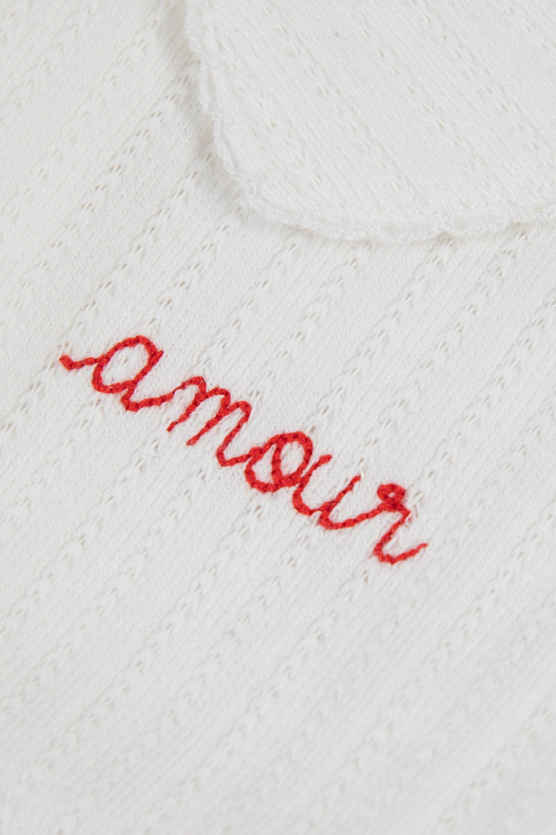 "amour" blomet onesie bourdon fierry red 18-1664#color_off-white