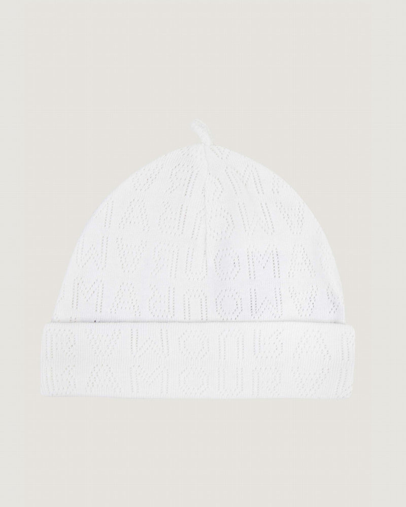 "amour" chaumont birth beanie pointelle beanie#color_off-white