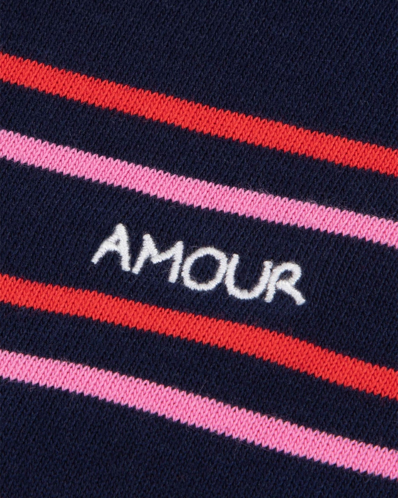 "amour" long-sleeved malo onesie#color_navy-multico