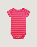 "amour" short-sleeved calmette onesie#color_geranium-red