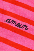 "amour" short-sleeved calmette onesie#color_geranium-red