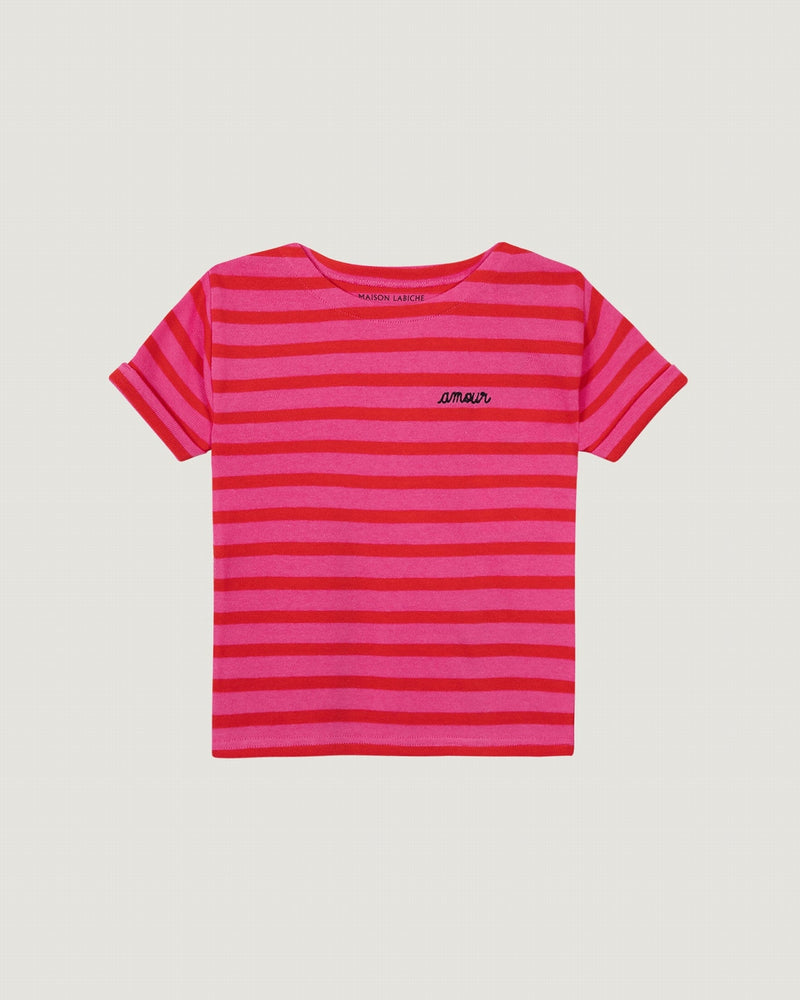 "amour" short-sleeves gardette sailor shirt#color_geranium-red