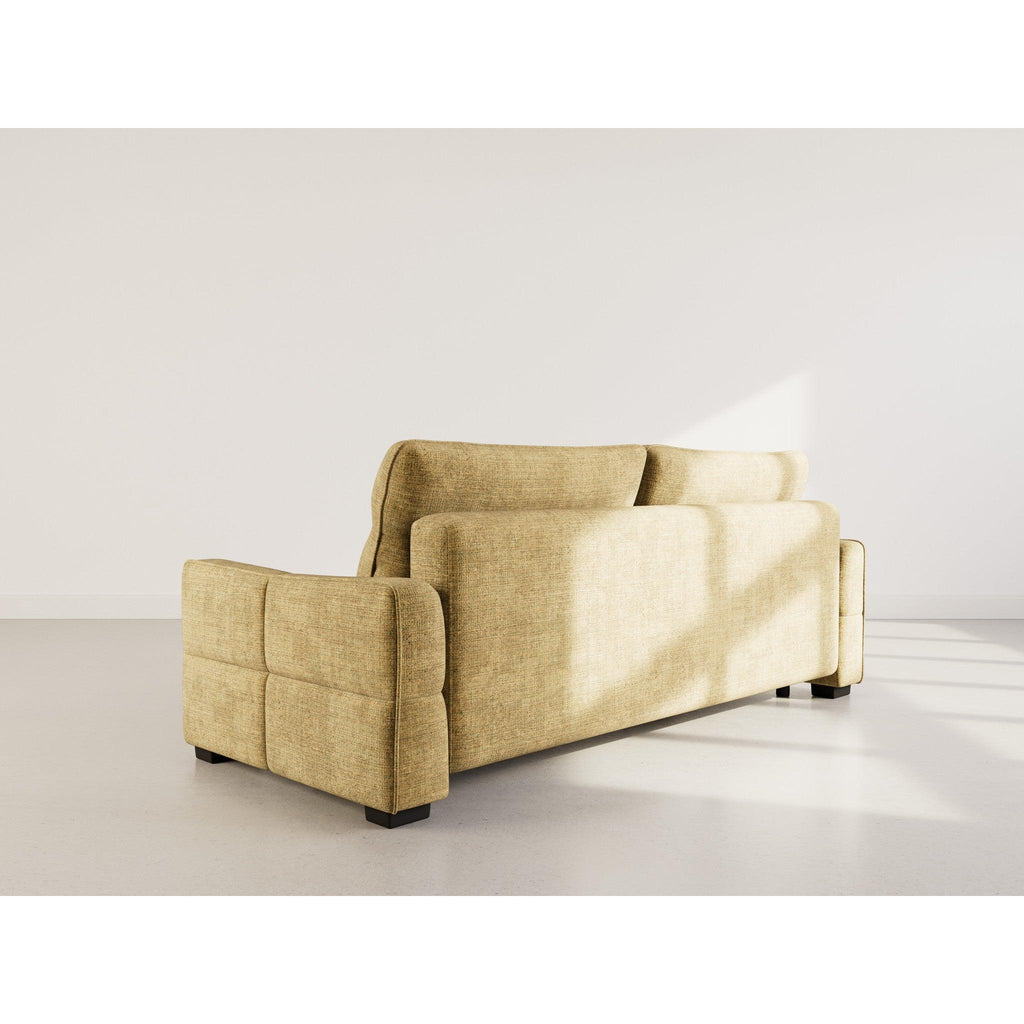 Anatole - Canapé Droit Convertible Avec Coffre - 3 Places - Velours Texturé - Jaune