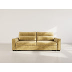 Anatole - Canapé Droit Convertible Avec Coffre - 3 Places - Velours Texturé - Jaune