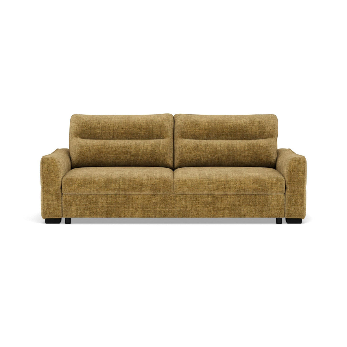 Anatole - Canapé Droit Convertible Avec Coffre - 3 Places - Velours Texturé - Jaune