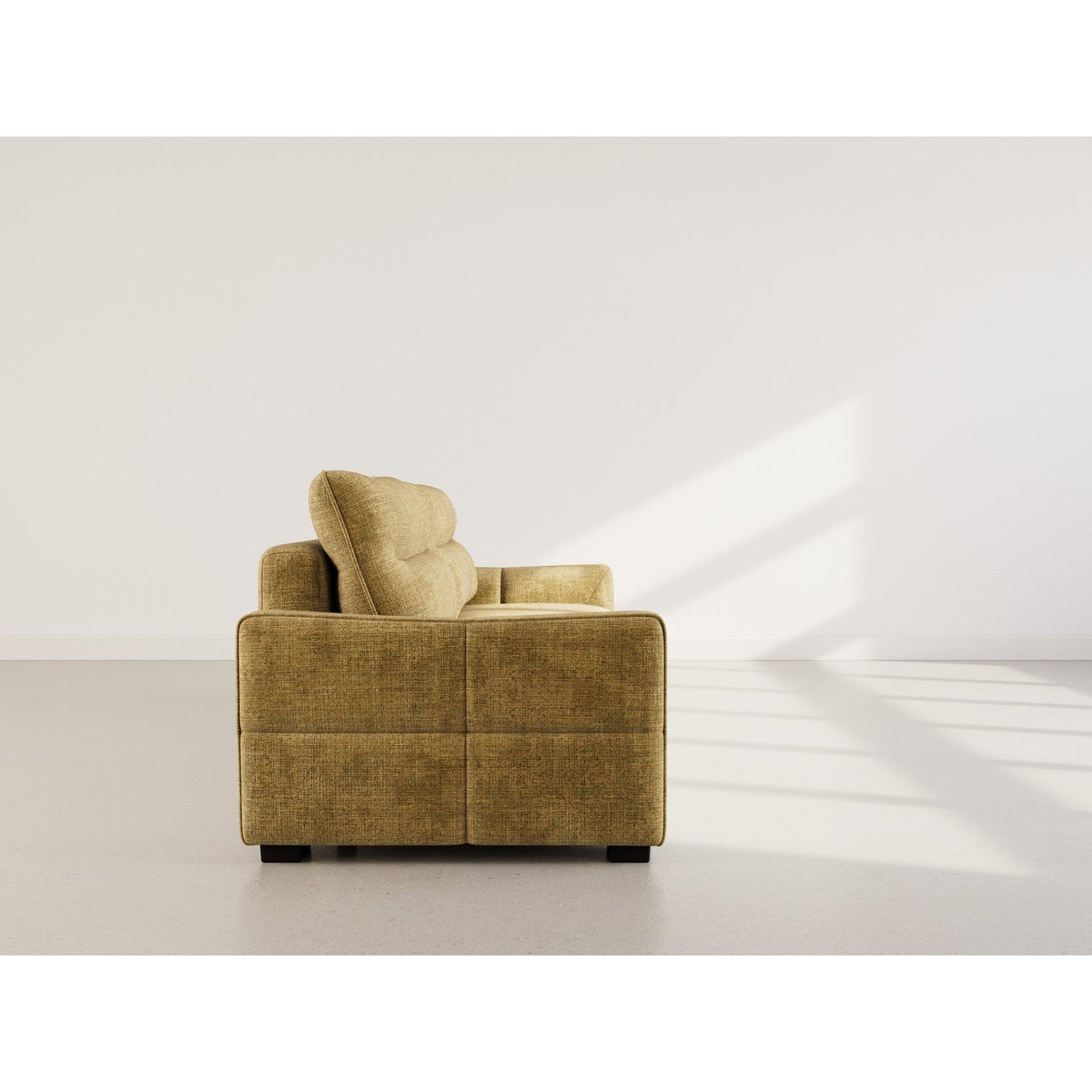 Anatole - Canapé Droit Convertible Avec Coffre - 3 Places - Velours Texturé - Jaune
