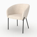 Chaise Andy en tissu blanc chiné