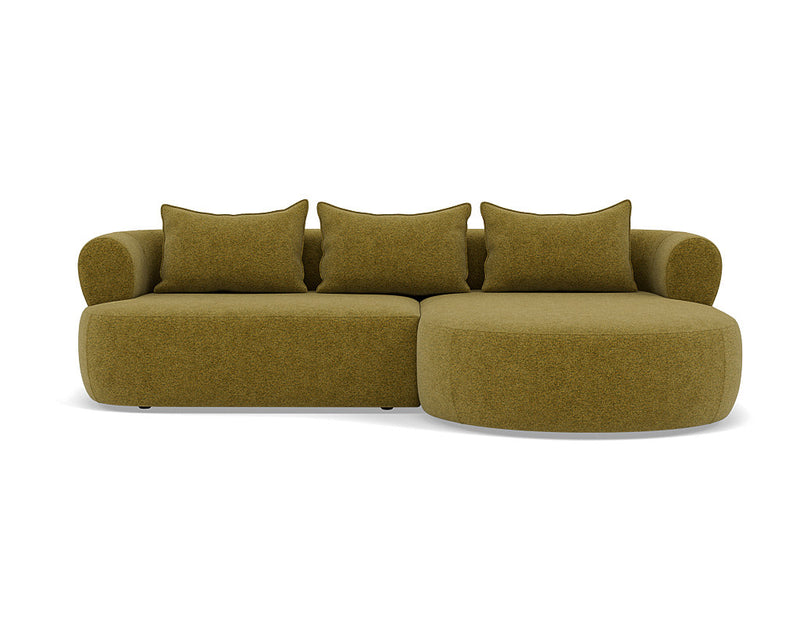 Angela - Canapé D'Angle - 4 Places - Velours Texturé - Vert