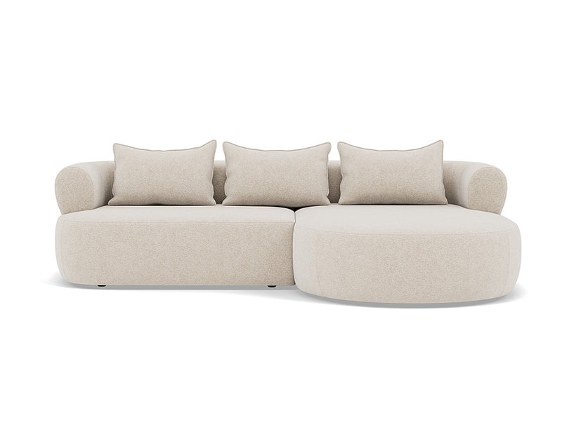 Angela - Canapé D'Angle - 4 Places - Velours Texturé - Beige