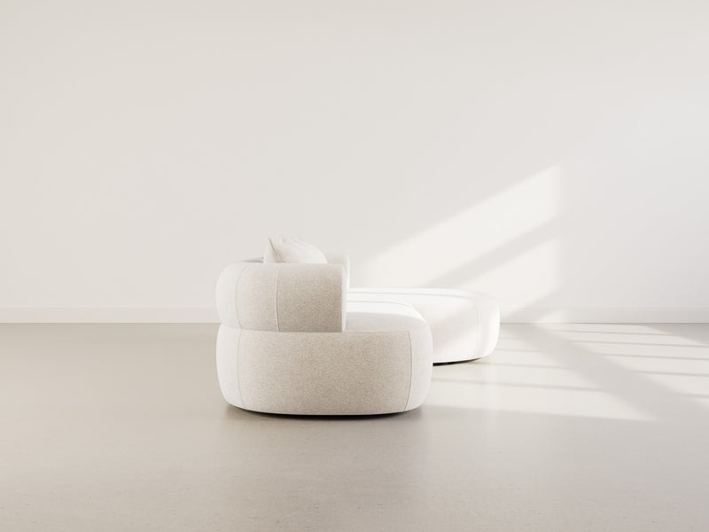 Angela - Canapé D'Angle - 4 Places - Velours Texturé - Beige