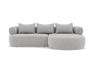 Angela - Canapé D'Angle - 4 Places - Velours Texturé - Gris Clair