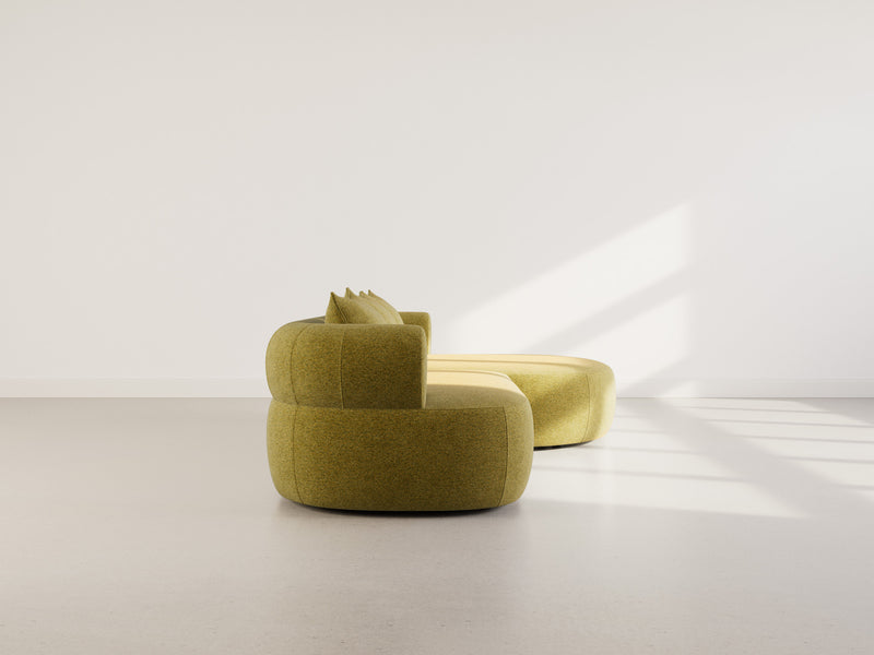 Angela - Canapé D'Angle - 4 Places - Velours Texturé - Vert