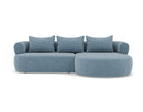 Angela - Canapé D'Angle - 4 Places - Velours Texturé - Bleu
