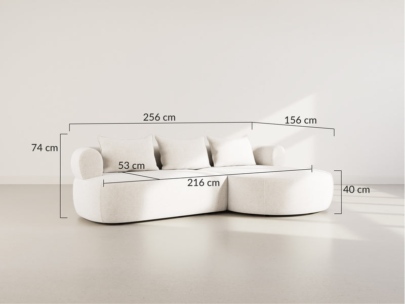 Angela - Canapé D'Angle - 4 Places - Velours Texturé - Noir