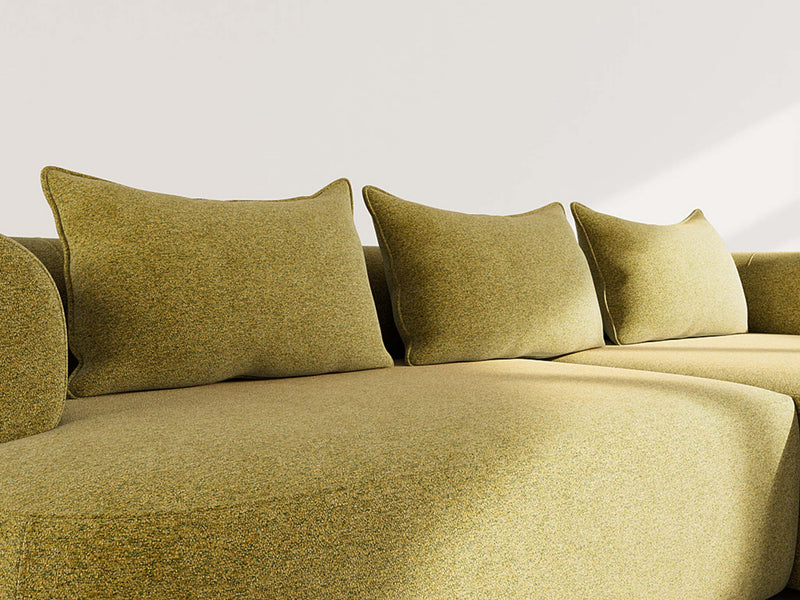 Angela - Canapé D'Angle - 4 Places - Velours Texturé - Vert