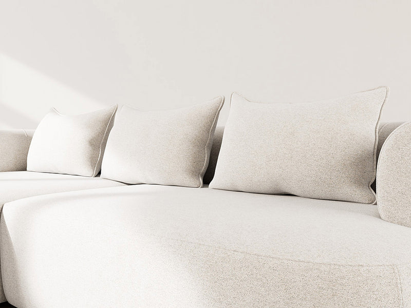 Angela - Canapé D'Angle - 4 Places - Velours Texturé - Beige