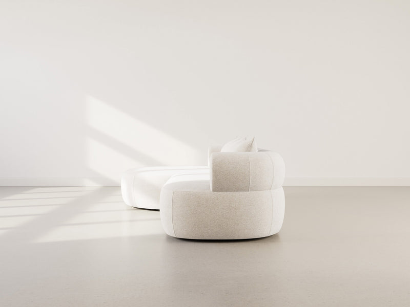 Angela - Canapé D'Angle - 4 Places - Velours Texturé - Beige